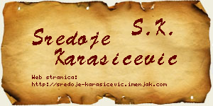 Sredoje Karašićević vizit kartica